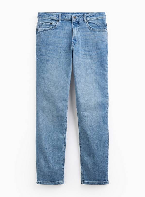Light Denim Mid Rise Straight Leg Jeans 42S